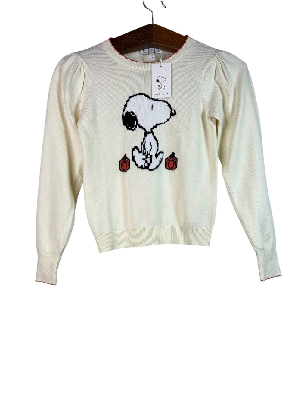 Janie and Jack Peanuts Snoopy Pumpkin Knit Sweater Sz 10 NWT Fall Halloweencore
